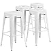 Flash Furniture 4 Pk. 30'' High Backless White Metal Indoor-Outdoor Barstool with Square Seat
