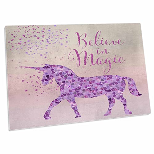 3dRose Glittering Unicorn and Test Believe in Magic Desk Pad miniatura 1