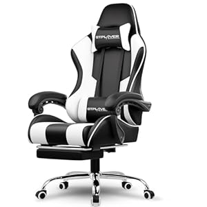 Chaise Gaming GTPLAYER avec Massage Lombaire et Repose-Pieds Rétractable