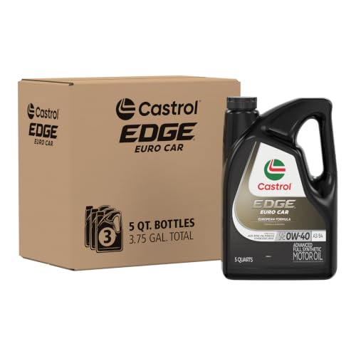 Image of Castrol EDGE Euro 0W-40 A3 /B4 Advanced Full Syn Motor Oil, 5 Qt, 3 Pack