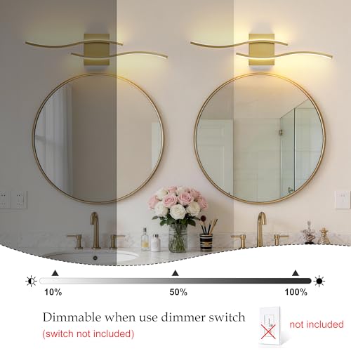 Image of KARTOOSH Hardwired Gold Vanity Lights for Bathroom