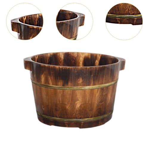 Tina de baño para pies Yajuyi 26cm de madera miniatura 2
