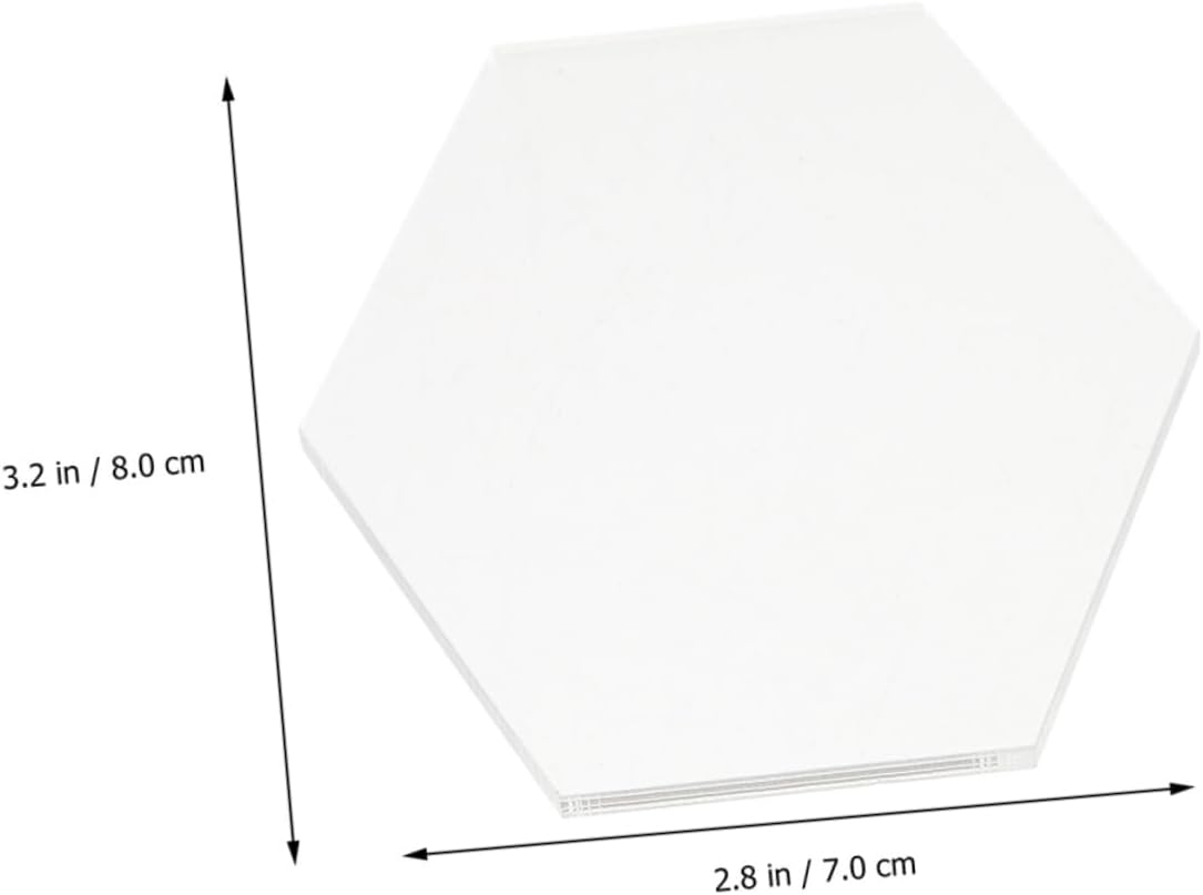 10pcs Hexagon Acrylic Boards for DIY Decoration and Crafting Thick for Painting Table Cards and Home Decor