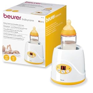 Beurer BY 52 Babykost- und Fläschchenwärmer, Erwärmen und Warmhalten von Babynahrung, 8 Minuten Aufwärmzeit, digitale Temperaturanzeige, passend für alle handelsüblichen Babyflaschen, 1 Stück