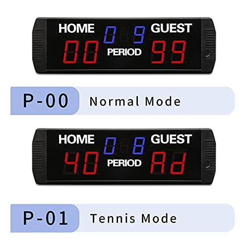 Gan Xin Led Digital Scoreboard Electronic Scoreboard 6 Digits Tennis Scoreboard Display Score & Period Use With Long Range Wireless Remote & App Control, Basketball Soccer Volleyball #TOP1