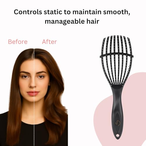 Image of Ultra Hold Detangler Hair Brush - Curly & Straight Hair Brush for Women & Men Accessories Use in Salon, Home & Personal Use - Pain Free, Ergonomic Handle - Lightweight Detangle Brush For Kids & Adults