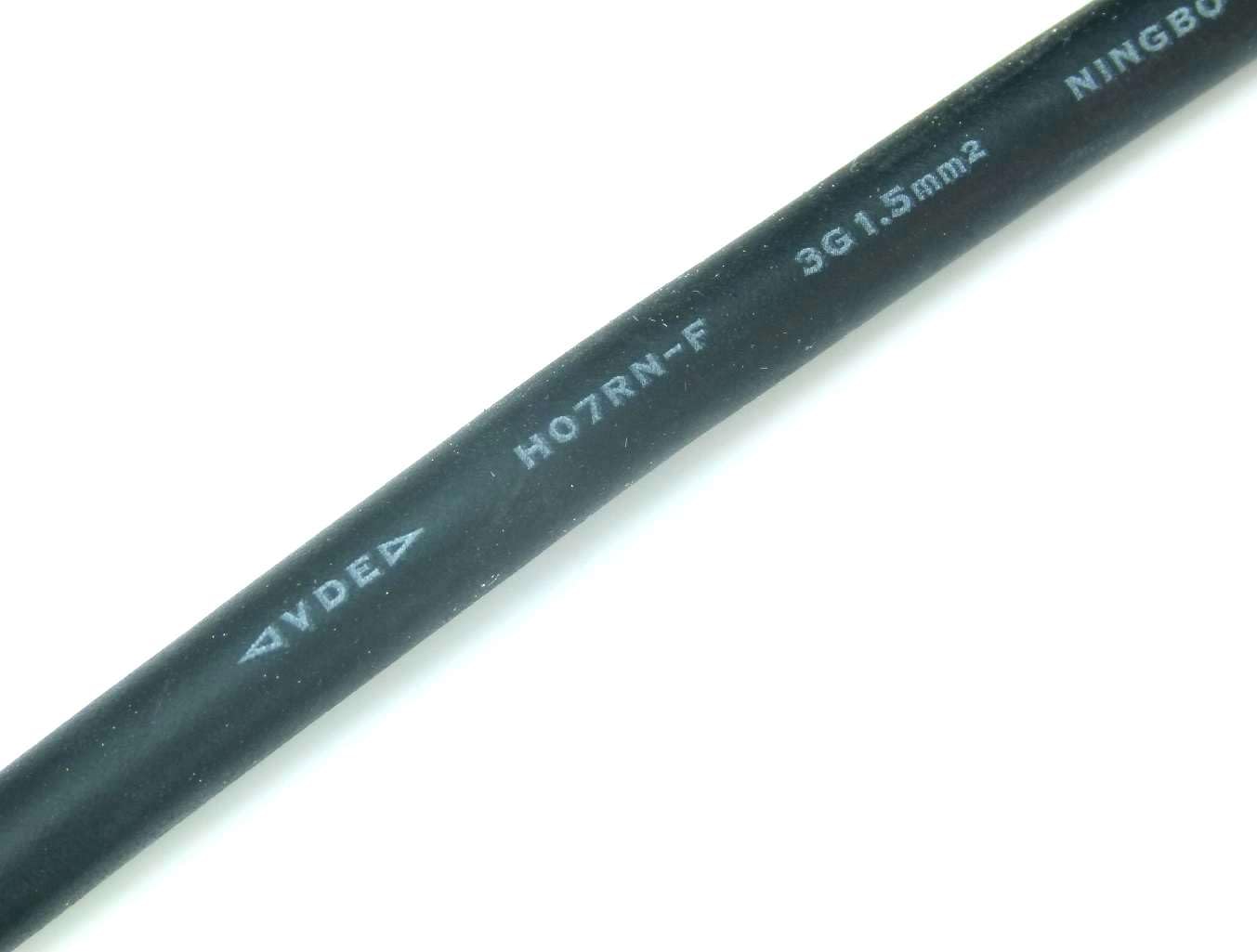 GLT 10 x Paccs 10 m Schuko Gummi Verlängerungskabel IP44 H07RN-F 3G1,5, schwarz, für den Außenbereich und den Einsatz auf Baustellen