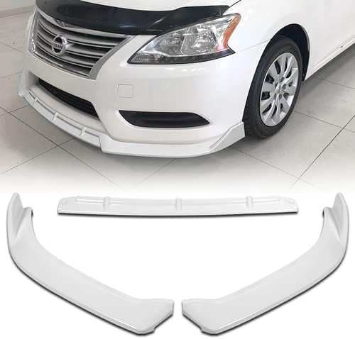 3 Pieces Front Bumper Lip Spoiler Splitter Side Body Kit Trim Protection Compatible with 2013-2015 Nissan Sentra, 2014 (Painted Black)