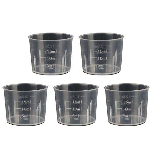 Montesy Pack of 5 Liquid Measuring Cup Clear Kitchen Cup Clear Laboratory Measuring Cylinder for Kitchen Cooking Measuring Tool