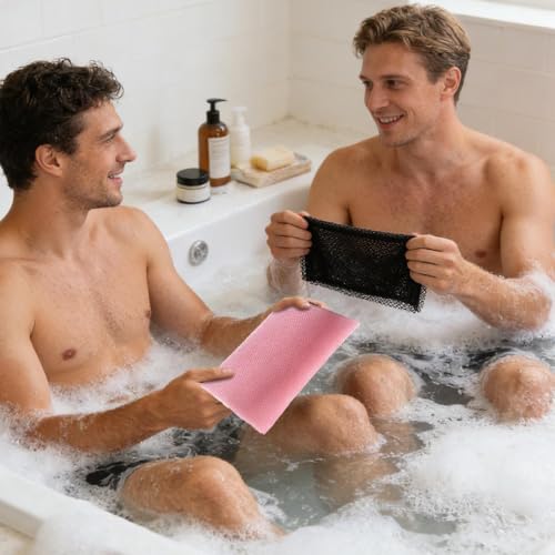 Serviettes de corps pour la douche haut de gamme en pack de 2 lavettes durables