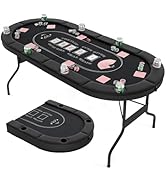 Amazon.co.jp: GIANTEX ポーカーテーブル 折りたたみ 完成品 8人対応