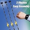 Oleitodh 12Pcs Merchandising Hanging Strips with Hooks, 31 Inch Chip Rack with Label Header and 144 Clips, Potato Chip Bag Holder for Party, Concession, Snack & Store Retail Display, Black