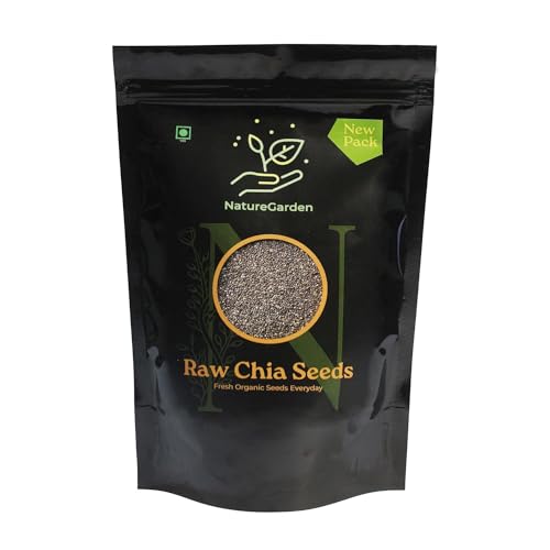 Image of NatureGarden Chia Seeds & Flax Seeds Combo 1kg Pack (500g Each) | Raw Natural Superfood | High Fiber Omega-3 Protein | Weight Loss Diet Food | Hair Growth Heart Health | Vegan Gluten-Free Skin Support