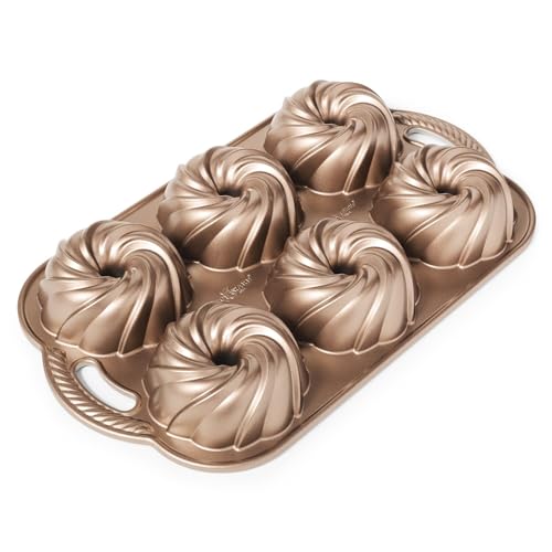 Nordic Ware Swirl Bundtlette Pan, Toffee