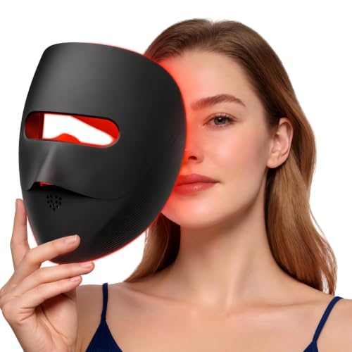 VRAIKO 9D LED Face Mask | Red Light Therapy Mask with 4 Modes 328 LEDs 3D Airflow Design & Light-Lock for Ultra-Comfortable Facial Spa | Premium Beauty Gifts for Women Men (Black)