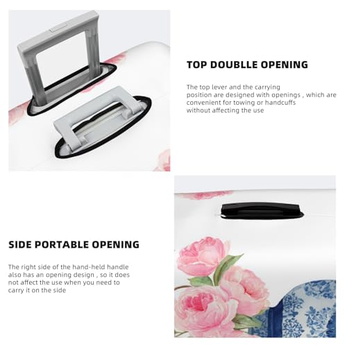 Watercolor Pink Roses Elastic Travel Luggage Covers Dustproof Scratch-Resistant Suitcase Protector Fit 22-24 Inch3
