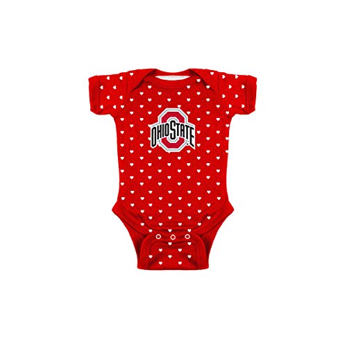 Two Feet Ahead Ohio State Buckeyes Hearts Baby Onesie Bodysuit Creeper Baby Girl Clothes For Newborn Infants (12 Months, Ohio State Buckeyes) #TOP2