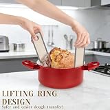 LIQWEI 2 sztuki silikonowych mat do pieczenia chleba typu Dutch Oven, silikonowe maty do pieczenia chleba, z długimi uchwytami