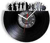 AGlitw Reloj de Pared de 30cm, música de Orquesta clásica, Disco de Vinilo, Reloj de Pared, Banda para Tocar, músicos Familiares, decoración del hogar, Reloj sinfónico, Reloj de grabación en Vivo