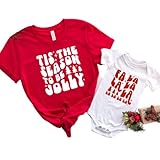 Tis The Season To Be Jolly Falalalalala Christmas Mommy and Me Shirts, Cute Mommy Daughter Christmas Outfits Toddler, Mom and Son Mommy and Me Christmas Outfits, New Mom Baby Matching Christmas Shirts
