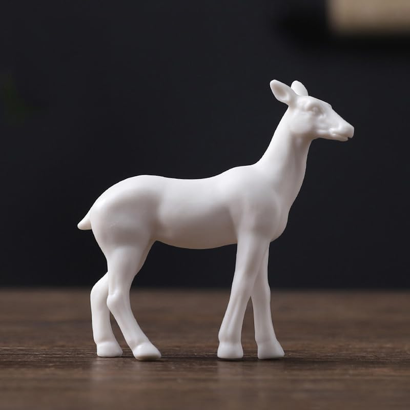Escultura de Porcelana Blanca de Ciervo de cerámica Hecha a Mano Adorno de Animal decoración del hogar Regalo de Boda para Oficina