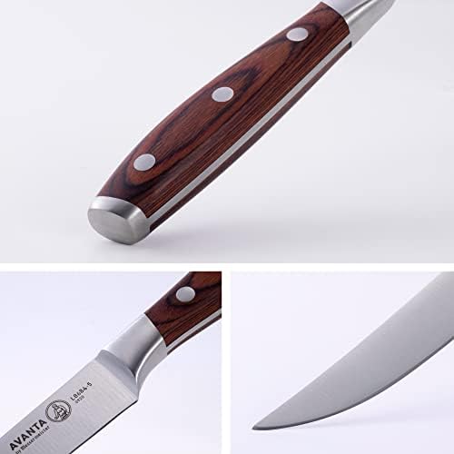 Messermeister Avanta Forged 5” Fine Edge Steak Knife Set - Pack of 2 - German X50 Stainless Steel - Rust Resistant & Easy to Maintain - 8 Steak Knives Total - Thumbnail 2