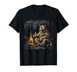 Camping Grizzly Bear Drinking Beer Hiking Nature Outdoor T-Shirt