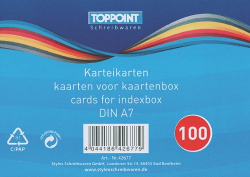 3000 Stylex Karteikarten DIN A7 weiss liniert