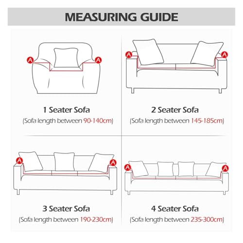 High Elastic Solid Color Sofa Cover Spandex Corner Sofa Cover for Living Room with Skirt Universal Dust-proof Non-slip Sofa Cover Removable Easy to Clean Home Use (Blue, 1 Seat 90-140cm)(Light Grey,1 - Image 3