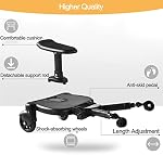 Universal Stroller Board, 2-in-1 Buggy Board with Detachable Seat Standing Board, Stroller Glider Board Attachment for Most Brands of Strollers,Stroller Ride Board Holds Children Up to 55lbs