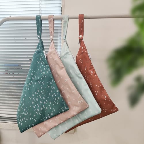 Image of Mama Koala 2 Pack Wet Dry Bags on the Go, Swimming Pool, Beach, in Gym, Fitness Center, Natatorium, Polyester Waterproof Diaper Bag with 2 Pockets, Portable, Reusable, Machine Washable-12in /16in-017