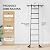 Fredbeck 8ft Rolling Library Aluminium Step Ladder 96" with 4FT Sliding Hardware Track Kit Bottom Wheel Included,for Kitchen,Loft,Warehouses,Bookstore,Atti,Dressing Room,Metal Black