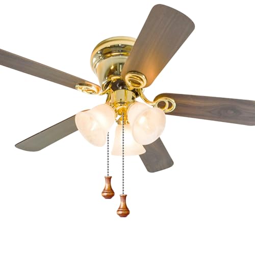 Image of Ceiling Fan Pull Chain, 4 Pack Wooden Pendant Pull Chain Extension, 12 Inches Decorative Chain Pulls for Ceiling Light Fan Lamp, Beads Ball Pull Chain Extenders with Connector, D