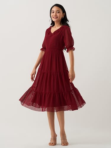 Image of AASK Dress for Women One Piece Kurta Set Tops Knee-Length Fit And Flare Dresses