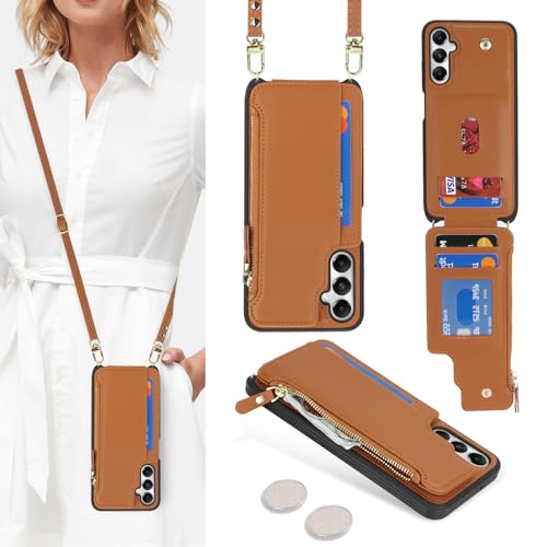 Coque bandoulière Samsung A05S avec poche zippée et sangle amovible