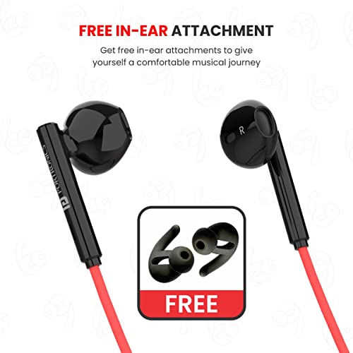 Image of Portronics Harmonics Z5 Wireless Bluetooth Stereo Headset with 33Hrs Playtime, Double EQ Mode, 14.2 mm Dynamic Drivers, Click Action Buttons(Red)