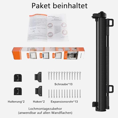 Treppenschutzgitter Türschutzgitter Ausziehbar 0-200 cm,Baby Absperrgitter Schutzgitter Treppe für Kinder,Katzen und Hunde,Geeignet für Innen Außenbereich (200cm/grau)