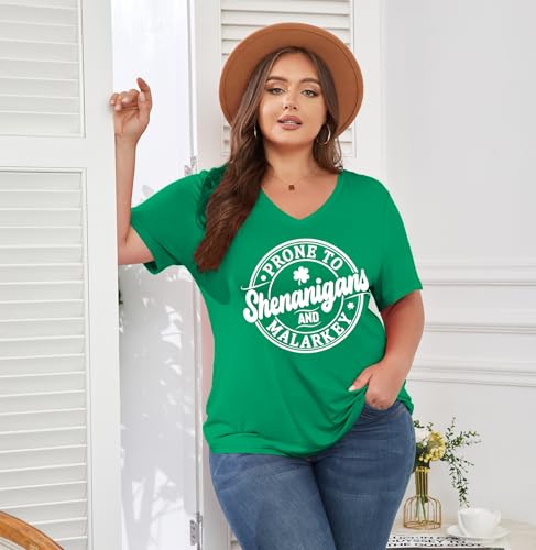 Image of ForHailey Women's Plus Size Short Sleeve Tee Shirt V Neck Basic Ladies Loose Fit T Shirt 1X-5X