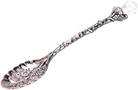 Vista 1 de Cuchara de cabeza de cristal, barra de comedor, mini cuchara de café, cubiertos, cuchara de té de postre, estilo real, estilo vintage, aleación