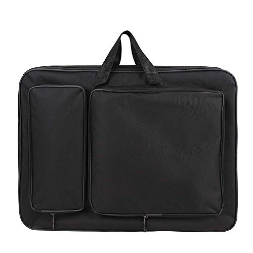 Image of haozaikeji A3 Artist Portfolio Carrying Case Portable Draw Board Painting Pad Backpack Waterproof Heavy Duty Canvas Shoulder Bag Sketching Painting Art Supplies Carry Bag Black