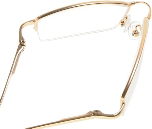 Miniatura 3 de Eyekepper Gafas de lectura de media montura con puente de titanio Flex Memory Bendable para hombres y mujeres (dorado, +1.50)