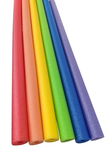 6 Colors Pool Noodles Foam - 47in Large Thick Hollow Floating Pool Noodle Floats for Adults,Jumbo Bright Soft Swim Noodles for Floating Training...
