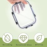 8 Pack Borosilicate Glass Food Storage Containers with Lids, Glass Meal Prep Containers, Airtight Bento Lunch Boxes with Snap Locks, Oven, Freezer and Dishwasher Safe, BPA Free, Kitchen Storage Set - Image 5