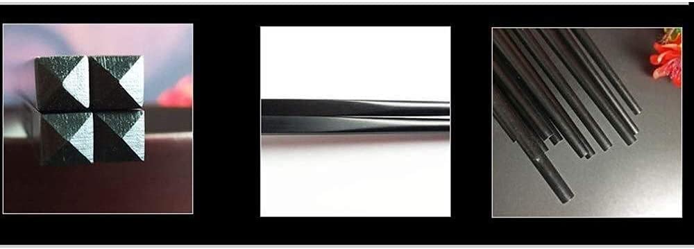 Baguettes en ébène de Haute qualité Ensemble de Vaisselle Asiatique Porte-Baguettes Cadeau antidérapant d'environ 25 cm de Long