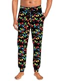 Deerose Christmas Jogger Pants for Men Elastic Waist Casual Loose Sleep Pants Christmas Lights Print Pajama Bottom XL