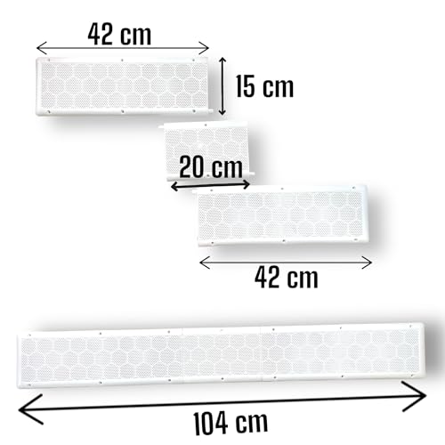 Image of MEI Wall Air Ventilation Cover I Air Ventilation Closer with Mosquito Net, Dust Controller (42cm x 15cm) (8 pcs, with 4 Extension)