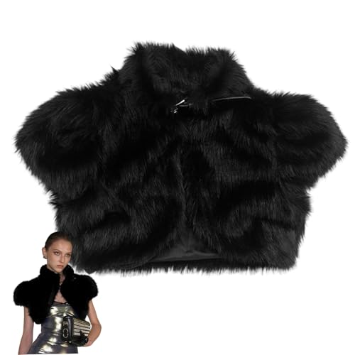 Étole manteau en fourrure synthétique haut de gamme avec ruban d'attache pour cape de cérémonie