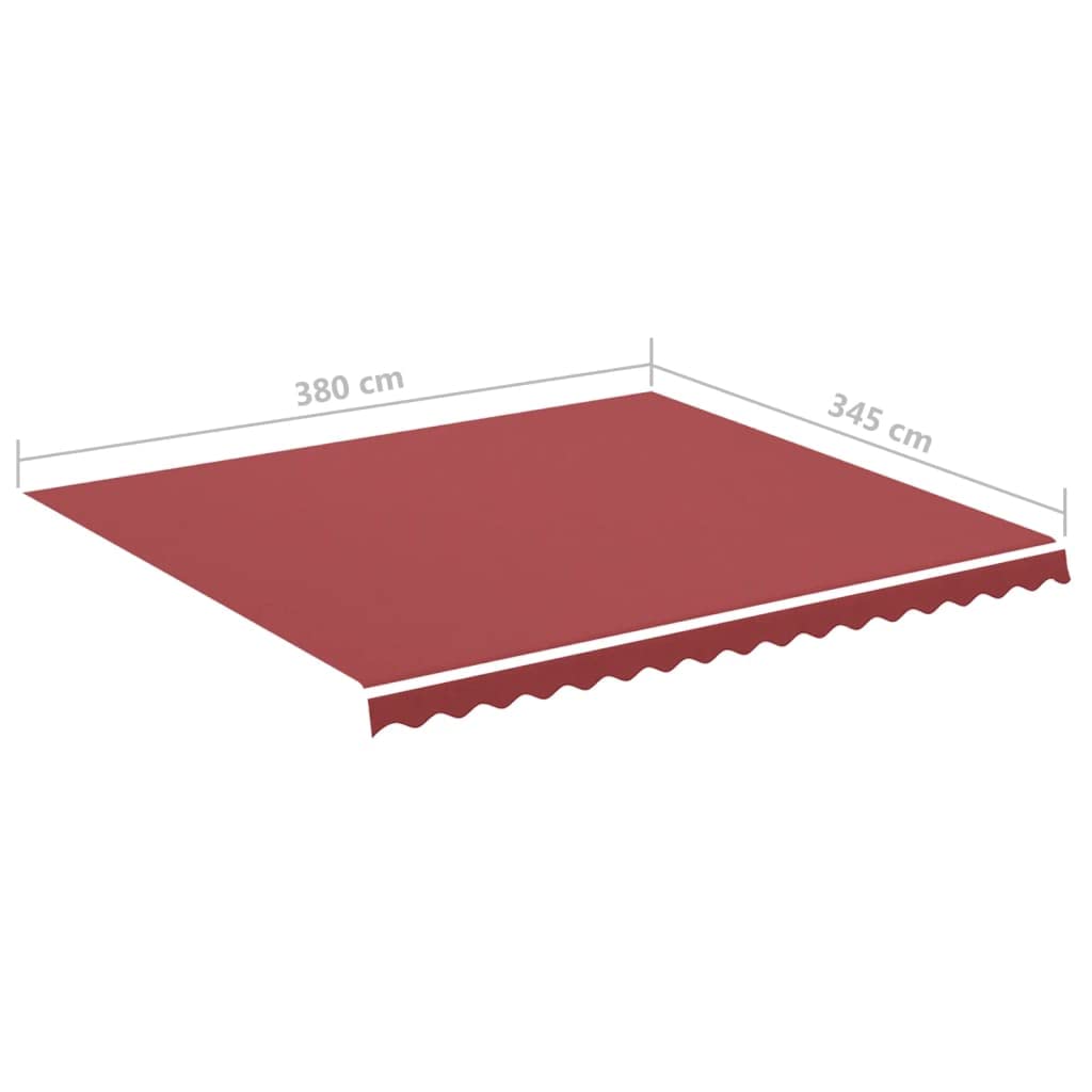 Leasha Toile de Rechange Store Banne avec Lambrequin, Toile Tissu de Remplacement pour Auvent 380x345 cm Bordeaux Rouge
