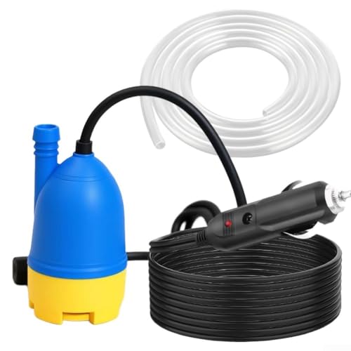 SMZhomeone Bomba de agua sumergible de 12 V, kit de bomba portátil autocebante con manguera para duchas al aire libre, lavado de vehículos, estanques de jardín y piscinas