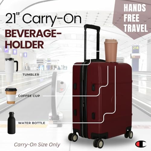 Champion 3-Piece Luggage Set - 21” 25” 29” Hardshell Suitcases with 8 Spinner Wheels - Expandable Carry-On & Checked Luggage - Large Suitcases with Wheels - Durable ABS Material - Tawny Port3